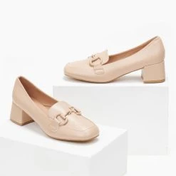 The Fashion Project Loafers με αγκράφα στο ίδιο χρώμα - Μπεζ -Γόβες Εκπτώσεις loafers me agkrafa sto idio xrwma 108834 6ase