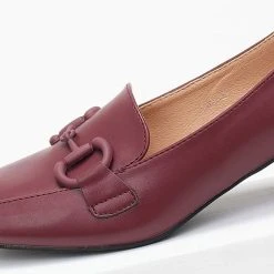 The Fashion Project Loafers με αγκράφα στο ίδιο χρώμα - Μπορντό -Γόβες Εκπτώσεις loafers me agkrafa sto idio xrwma 108835 5ohu