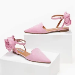 The Fashion Project Μπαλαρίνες Suede με Lace Up δέσιμο - Ροζ -Γόβες Εκπτώσεις mpalarines suede me lace up desimo 103383 kkmu