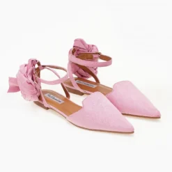 The Fashion Project Μπαλαρίνες Suede με Lace Up δέσιμο - Ροζ -Γόβες Εκπτώσεις mpalarines suede me lace up desimo 103383 r2w8