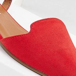 The Fashion Project Μπαλαρίνες Suede με Lace Up δέσιμο - Κόκκινο -Γόβες Εκπτώσεις mpalarines suede me lace up desimo 103384 m9w3