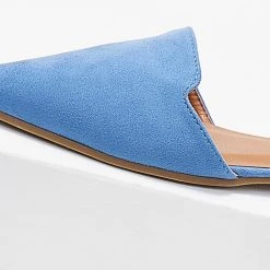 The Fashion Project Μπαλαρίνες Suede με Lace Up δέσιμο - Γαλάζιο -Γόβες Εκπτώσεις mpalarines suede me lace up desimo 103385 31ua