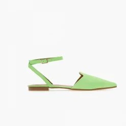 The Fashion Project Μπαλαρίνες Suede με Lace Up δέσιμο - Λαχανί