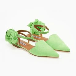 The Fashion Project Μπαλαρίνες Suede με Lace Up δέσιμο - Λαχανί 12 The Fashion Project Μπαλαρίνες Suede με Lace Up δέσιμο - Λαχανί -Γόβες Εκπτώσεις mpalarines suede me lace up desimo 103386 tgzy