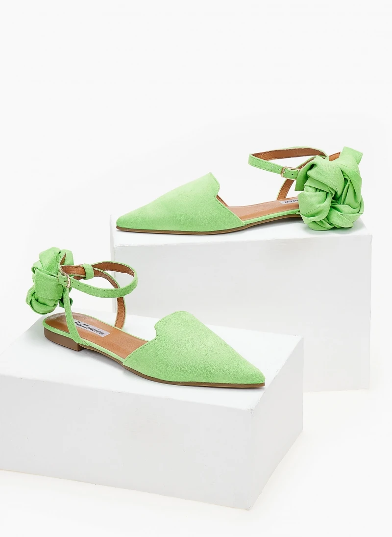 The Fashion Project Μπαλαρίνες Suede με Lace Up δέσιμο - Λαχανί 4 The Fashion Project Μπαλαρίνες Suede με Lace Up δέσιμο - Λαχανί - Image 4