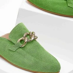 Mules καστόρινα με αλυσίδα Estil - Πράσινο -Γόβες Εκπτώσεις mules estil kastorina me alusida 103677 bc6u