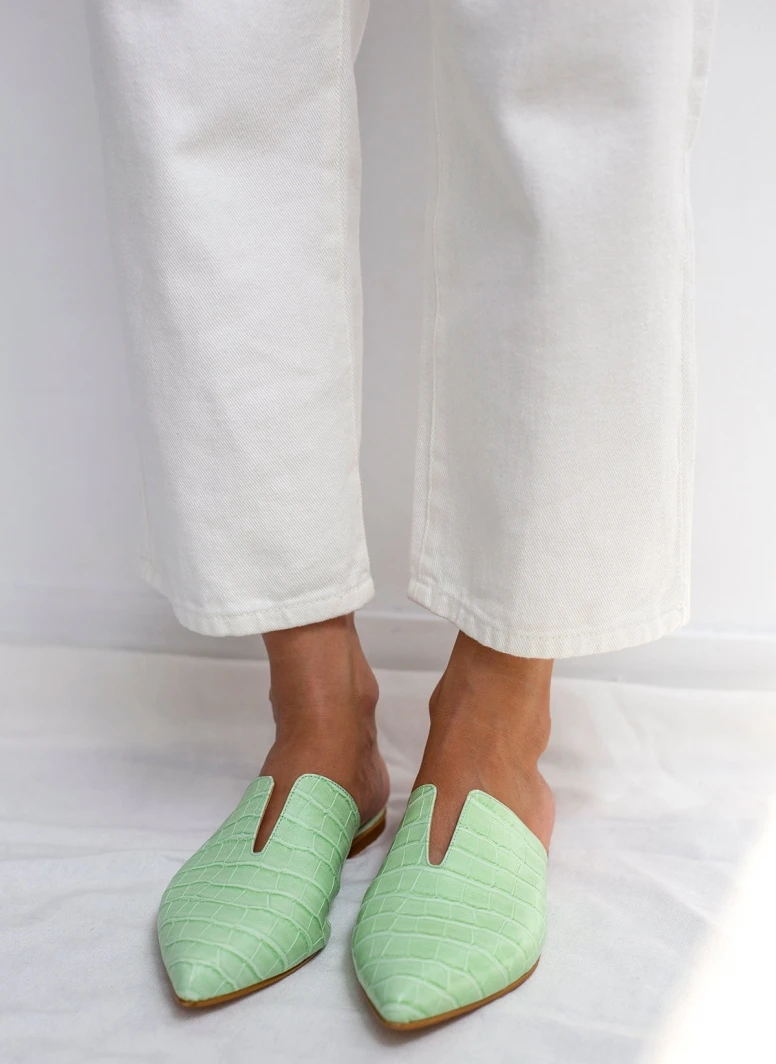 Mules κλειστά κροκό με άνοιγμα Estil - Μέντα 1 Mules κλειστά κροκό με άνοιγμα Estil - Μέντα