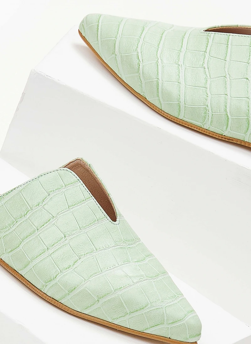 Mules κλειστά κροκό με άνοιγμα Estil - Μέντα 3 Mules κλειστά κροκό με άνοιγμα Estil - Μέντα - Image 3