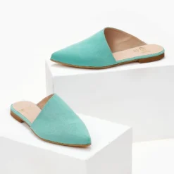 Mules με ασύμμετρο σχέδιο Estil - Μέντα -Γόβες Εκπτώσεις mules estil me asummetro sxedio 102844 iz9h