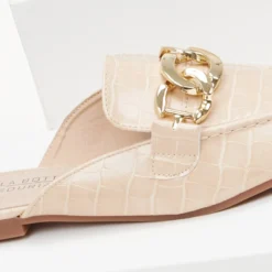 The Fashion Project Mules φλατ με Pattern κροκό - Μπεζ -Γόβες Εκπτώσεις mules flat me pattern kroko 100358 hl2i