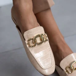 The Fashion Project Mules φλατ με Pattern κροκό - Μπεζ