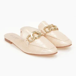 The Fashion Project Mules φλατ με Pattern κροκό - Μπεζ -Γόβες Εκπτώσεις mules flat me pattern kroko 100358 ob9f