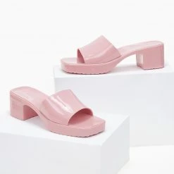 The Fashion Project Mules σε καρέ γραμμή - Ροζ -Γόβες Εκπτώσεις mules loustrini se kare grammi 101087 4o5w