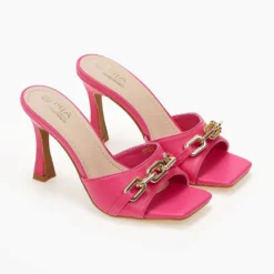 The Fashion Project Mules με αλυσίδα στη φάσα - Φούξια -Γόβες Εκπτώσεις mules me alusida sti fasa 103652 1uvm