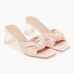 The Fashion Project Mules με διάφανο τακούνι - Ροζ -Γόβες Εκπτώσεις mules me diafano takouni 100364 x4ip