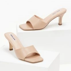 The Fashion Project Mules με φαρδιά φάσα - Μπεζ -Γόβες Εκπτώσεις mules me fardia fasa 99890 5k8s