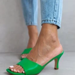 The Fashion Project Mules με φαρδιά φάσα - Πράσινο -Γόβες Εκπτώσεις mules me fardia fasa 99891 8xct