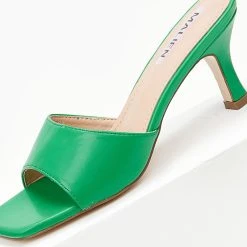 The Fashion Project Mules με φαρδιά φάσα - Πράσινο -Γόβες Εκπτώσεις mules me fardia fasa 99891 vctv