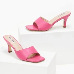 The Fashion Project Mules με φαρδιά φάσα - Φούξια -Γόβες Εκπτώσεις mules me fardia fasa 99892 liuz