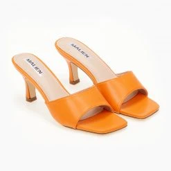 The Fashion Project Mules με φαρδιά φάσα - Πορτοκαλί -Γόβες Εκπτώσεις mules me fardia fasa 99894 wzx3