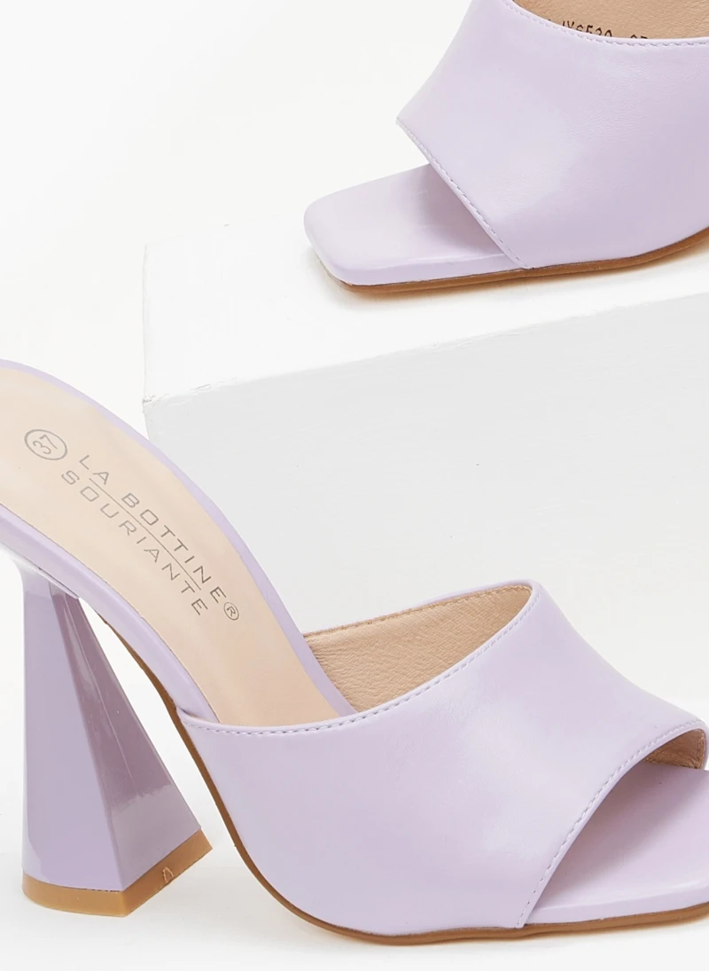 The Fashion Project Mules με γυαλιστερό τακούνι καμπάνα - Λιλά 5 The Fashion Project Mules με γυαλιστερό τακούνι καμπάνα - Λιλά - Image 5