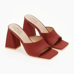 The Fashion Project Mules με ιδιαίτερο τακούνι - Caramel -Γόβες Εκπτώσεις mules me idiaitero takouni 103606 duvk