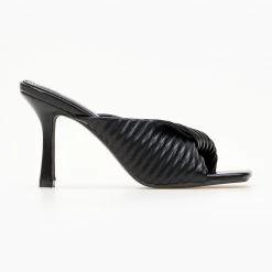 The Fashion Project Mules με καπιτονέ σχέδιο - Μαύρο