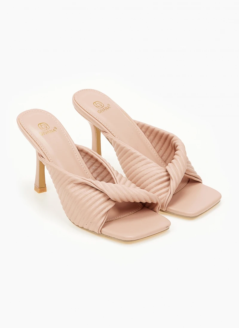 The Fashion Project Mules με καπιτονέ σχέδιο - Μπεζ 2 The Fashion Project Mules με καπιτονέ σχέδιο - Μπεζ - Image 2