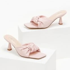 The Fashion Project Mules με κόμπο - Ροζ -Γόβες Εκπτώσεις mules me kompo 100160 b509