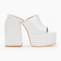 The Fashion Project Mules με Platform σόλα - Λευκό -Γόβες Εκπτώσεις mules me platform sola 103737 k751