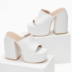 The Fashion Project Mules με Platform σόλα - Λευκό -Γόβες Εκπτώσεις mules me platform sola 103737 ldmj