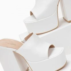 The Fashion Project Mules με Platform σόλα - Λευκό -Γόβες Εκπτώσεις mules me platform sola 103737 wb9h