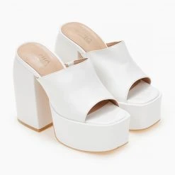 The Fashion Project Mules με Platform σόλα - Λευκό -Γόβες Εκπτώσεις mules me platform sola 103737 wnjn