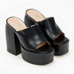 The Fashion Project Mules με Platform σόλα - Μαύρο -Γόβες Εκπτώσεις mules me platform sola 103738 gkm9