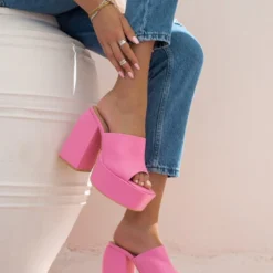The Fashion Project Mules με Platform σόλα - Φούξια -Γόβες Εκπτώσεις mules me platform sola 103739 u4rc