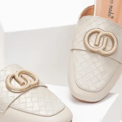 The Fashion Project Mules Flat με πλεκτό Pattern - Μπεζ -Γόβες Εκπτώσεις mules me plekto pattern 101786 k1rb