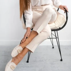 The Fashion Project Mules Flat με πλεκτό Pattern - Μπεζ -Γόβες Εκπτώσεις mules me plekto pattern 101786 xk6l