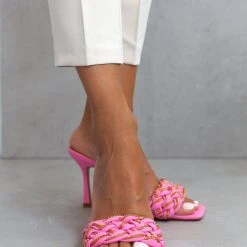 The Fashion Project Mules με πλεκτό σχέδιο και αλυσίδες - Φούξια 13 The Fashion Project Mules με πλεκτό σχέδιο και αλυσίδες - Φούξια -Γόβες Εκπτώσεις mules me plekto sxedio kai alusides 103610 26ej