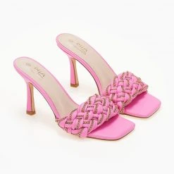 The Fashion Project Mules με πλεκτό σχέδιο και αλυσίδες - Φούξια 11 The Fashion Project Mules με πλεκτό σχέδιο και αλυσίδες - Φούξια -Γόβες Εκπτώσεις mules me plekto sxedio kai alusides 103610 i07r