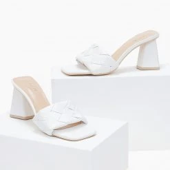 The Fashion Project Mules με πλεκτό σχέδιο στη φάσα - Λευκό 6 The Fashion Project Mules με πλεκτό σχέδιο στη φάσα - Λευκό -Γόβες Εκπτώσεις mules me plekto sxedio sti fasa 100837 el31