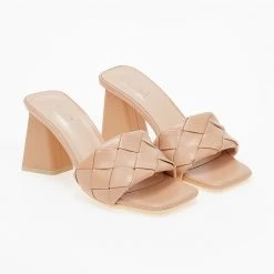 The Fashion Project Mules με πλεκτό σχέδιο στη φάσα - Μπεζ 6 The Fashion Project Mules με πλεκτό σχέδιο στη φάσα - Μπεζ -Γόβες Εκπτώσεις mules me plekto sxedio sti fasa 100839 odri