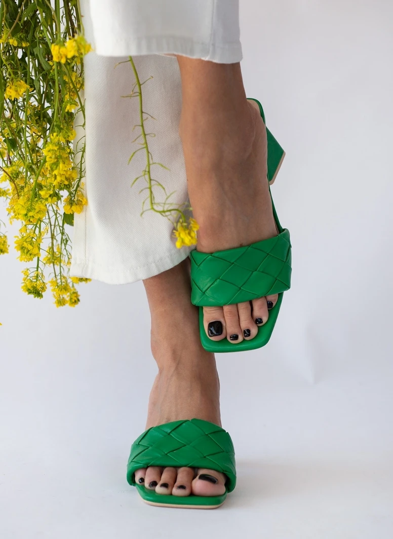 The Fashion Project Mules με πλεκτό σχέδιο στη φάσα - Πράσινο 4 The Fashion Project Mules με πλεκτό σχέδιο στη φάσα - Πράσινο - Image 4