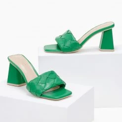 The Fashion Project Mules με πλεκτό σχέδιο στη φάσα - Πράσινο 11 The Fashion Project Mules με πλεκτό σχέδιο στη φάσα - Πράσινο -Γόβες Εκπτώσεις mules me plekto sxedio sti fasa 100840 vn1e