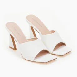 The Fashion Project Mules με ψηλό ιδιαίτερο τακούνι - Λευκό -Γόβες Εκπτώσεις mules me psilo idiaitero takouni 99967 jug9
