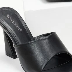 The Fashion Project Mules με ψηλό ιδιαίτερο τακούνι - Μαύρο -Γόβες Εκπτώσεις mules me psilo idiaitero takouni 99968 kbfw