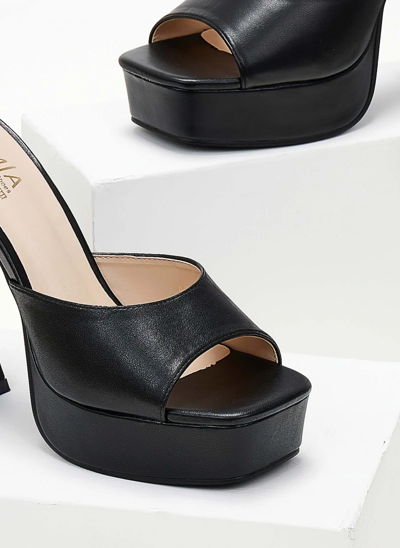 The Fashion Project Mules με τακούνι καμπάνα - Μαύρο 6 The Fashion Project Mules με τακούνι καμπάνα - Μαύρο - Image 6