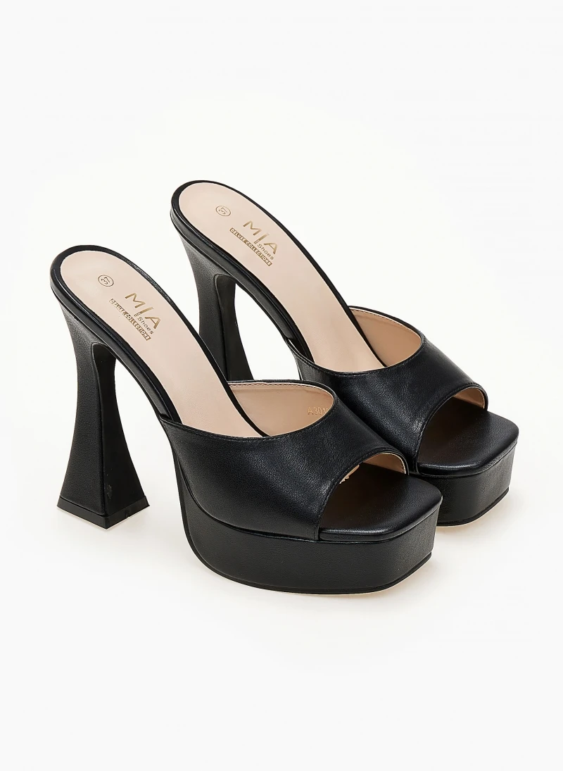 The Fashion Project Mules με τακούνι καμπάνα - Μαύρο 5 The Fashion Project Mules με τακούνι καμπάνα - Μαύρο - Image 5