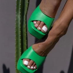 The Fashion Project Mules με τακούνι καμπάνα - Πράσινο