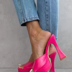 The Fashion Project Mules με τακούνι καμπάνα - Φούξια -Γόβες Εκπτώσεις mules me takouni kampana 103601 0wng