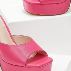 The Fashion Project Mules με τακούνι καμπάνα - Φούξια -Γόβες Εκπτώσεις mules me takouni kampana 103601 an9d